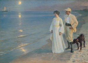 Noche de Verano en la Playa de Skagen. El pintor y su esposa.